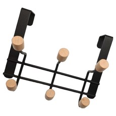 에브라잇 문걸이 도어행거 철제 옷걸이, 블랙, 1개