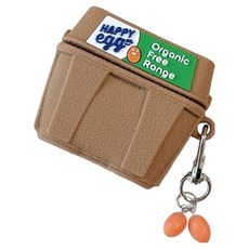 레인보우 듀얼톤 충격방지형 에어팟 4세대 케이스, 계란박스 + 오렌지 계란걸이, 1개
