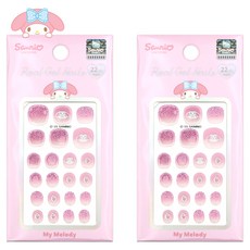 Beauty Home 三麗鷗 美樂蒂 迷你凝膠美甲貼, 2個, 淺粉紅色
