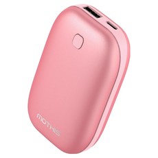 모디스 휴대용 충전식 양면 발열 손난로 보조배터리 5200mAh + 전용파우치 + 스트랩 세트, 핑크, SPE-B2DHWP01
