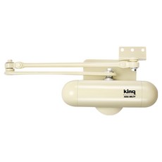 king ASSA ABLOY 三和精密 自動關門速度調節 停止型 L型支架 極簡室內設計 木門用 閉門器 象牙白 K100, 1個
