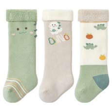 STARDOOR 新生兒動物厚款及膝襪3雙組