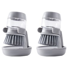 존글로벌 세제 일체형 세척솔, 그레이, 2개