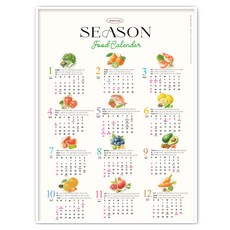 funyz 2026年海報式當季食物月曆 A2大型年曆計畫本, 混合顏色, 1個