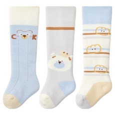STARDOOR 新生兒動物厚款及膝襪3雙組