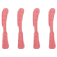 SABRE PARIS Charm 格紋奶油抹刀, 紅色, 4個