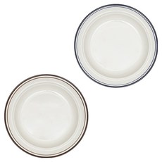 메종오브제 윤도자기 코지 세트, 브라운, 블루, 1세트, 원형접시 대 2종