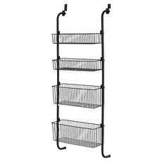 nOVA LIVING 4層鋼絲掛門式置物架, 黑色, 1個