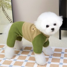 daysoy 寵物雙色連身刷毛衣, 01 米色, 1個