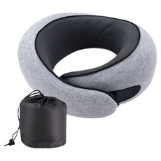 Rich Line 彈性頸枕 + 收納袋組合, 淺灰色