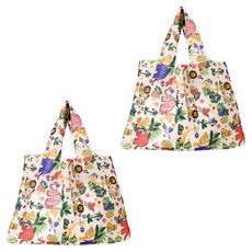 바코젤 대용량 접이식 장바구니, 동물원, 2개