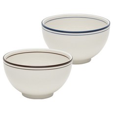 메종오브제 윤도자기 코지 공기 2종 세트, 브라운, 블루, 1세트