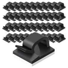 ADUNE 케이블 굵은 선 정리 클립, 40개, 블랙