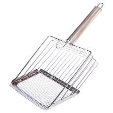 Truly House 2合1不鏽鋼大面積PRO 砂鏟/貓鏟 1個, 銀色