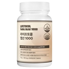 LIFETOCOL 葉酸 1000, 250錠, 1個