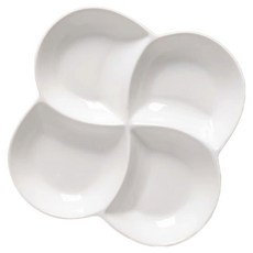 다파랑 세라믹 디너 플레이트 4분할 플래터 나눔 접시 소 HJ0868, 화이트, 1개