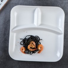 다파랑 소식 다이어트 식사 플레이트 분할 접시 사각 HJ0871, 方形, 1個