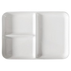 Daparang 早午餐單人餐分隔盤 HJ0873, 白色, 1個