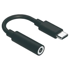 아이리버 USB C타입 to 3.5mm 고해상도 DAC 칩 내장 이어폰 헤드폰 마이크 AUX 연결젠더, 1개, 블랙, 12cm