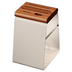 acacia home 衛生木質鐵製瀝水5孔刀座, 1個, 單一顏色