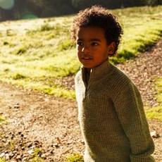 可可諾可 兒童開心果半拉鍊高領毛衣