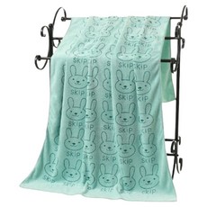 可愛兔子大型超細纖維海灘巾 140 x 70 cm, 綠色, 2個
