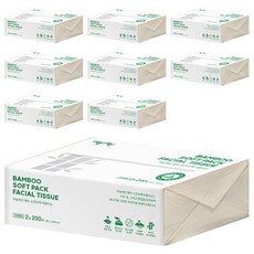 Haneulyerin 竹製軟包裝美容面紙 2層, 9個, 200入