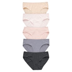 BASE ALPHA ESSENTIALS 女性日常棉質彈性內褲 5件組, 多色
