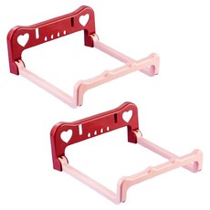 Hanbomnuri 免鑽孔黏貼式雙色洗臉盆架 2件組, 1套, 粉紅色