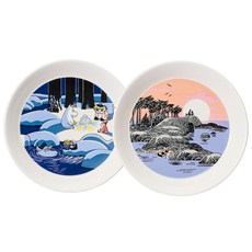 아라비아 무민 플레이트 19cm 2종, 스노우랜턴, 무민데이, 1개, 플레이트 2종