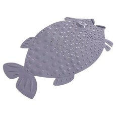 Minaru 可愛魚圖案浴室地墊 50 x 35 cm, 灰色, 1個