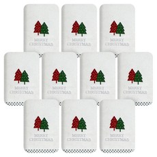 Songwol 松月 聖誕頌歌洗臉毛巾 130g 30支棉紗, 10個, 聖誕樹 (象牙白)