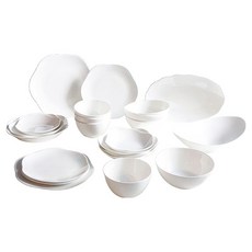 HANKOOK CHINAWARE White Bloom Daon 4人餐具, 白色, 22件, 1套