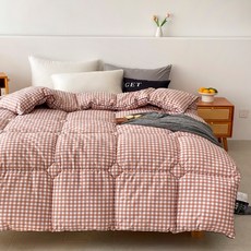 夢之語 石墨烯羽絲絨發熱冬被, 柔霧粉格