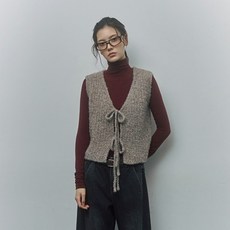 Lap 蝴蝶結領V領針織背心 AR4KVB60