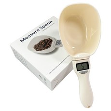 케리빙 반려동물 디지털 측정 사료 저울스쿱, 화이트, 1개