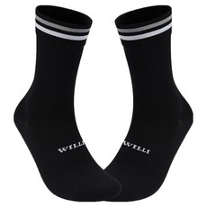 WILLI WILLI 彩色LOGO自行車襪, BLACK, 1個