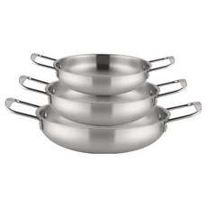 하루담 스텐 냄비 18cm 20cm 22cm, 실버, 3개