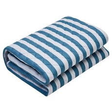 HANIL MEDICAL bedding 頂級碳纖維發熱線可水洗條紋電熱毯, 藍色 + 白色, 單人(100 x 180 cm)