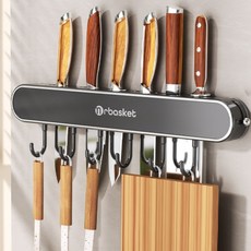 Nrbasket 刀架 廚房刀具 烹飪工具 壁掛式支架, 灰色, 1個