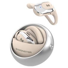 MONSTER 魔聲 Wireless 耳掛式 耳機 氣傳導 旋轉 Bluetooth 5.4 Type-C 遊戲模式 13mm 20H Playtime 奶茶色 MON-MQO33