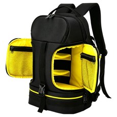 레인보우 다층 분리형 DSLR 카메라 백팩, 엘로우 + 블랙, 1개