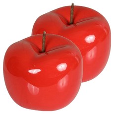 恩熙魔法 現代風室內裝飾陶瓷擺件 2入組, 紅色