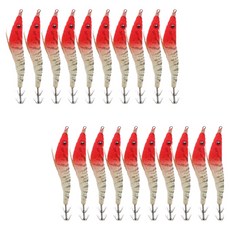 싸파 축광 에기 새우형 한치 갑오징어 야광 채비, 20개, T-08