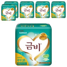 Geumbi 韓國原裝進口 寬版魔術氈成人黏貼型紙尿褲, L號, 10片, 6包