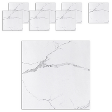 두마카세 붙이는 데코 대리석 타일 폼블럭 벽지시트 8p, 화이트대리석