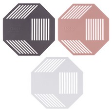 FLaiTO 韓國製矽膠Air Shield電磁爐防刮墊三件組 22cm, 灰色, 磚紅色, 白色, 1套