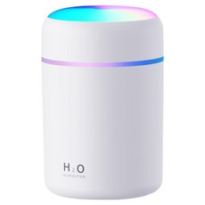 새벽상 레인보우 사무용 탁상용 충전식 무드등 초음파 가습기 미니, 화이트