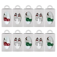 松月毛巾 雪花聖誕毛巾 120g 30支棉紗 10入 + 自行包裝手提盒 禮盒組, 隨機出貨(毛巾), 白色(手提盒), 1套