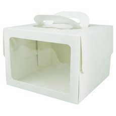 DesignPackage 高級蛋糕開窗盒 1號, 白色, 10個